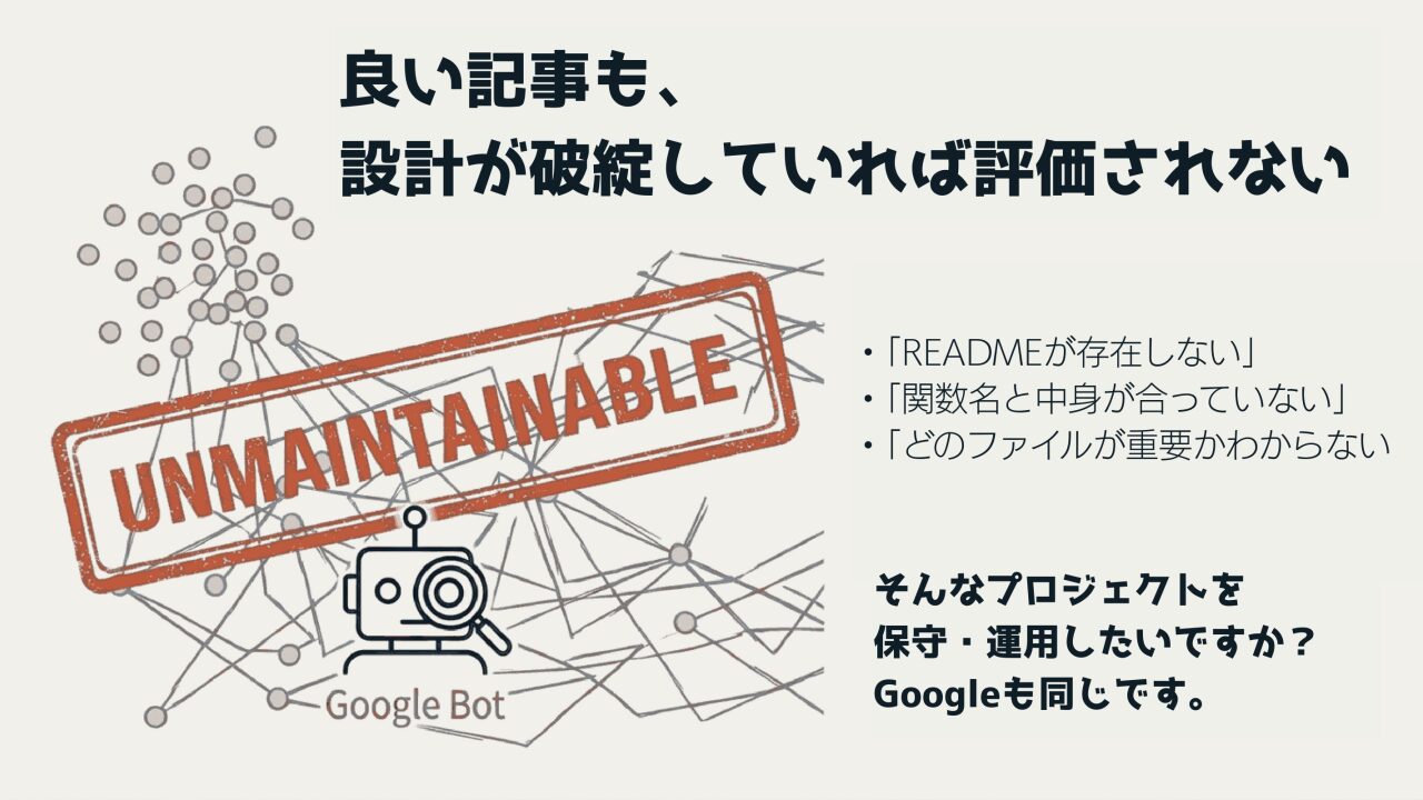 良い記事も、設計が破綻していれば評価されない